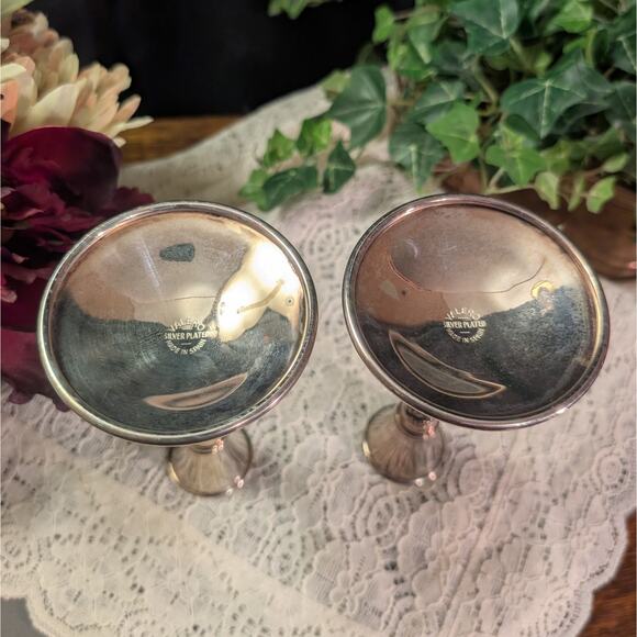 Ornate Vintage Silver Plate Candlestick Pair w/ Removable Drip Tray Valero Spain - Picture 6 of 7